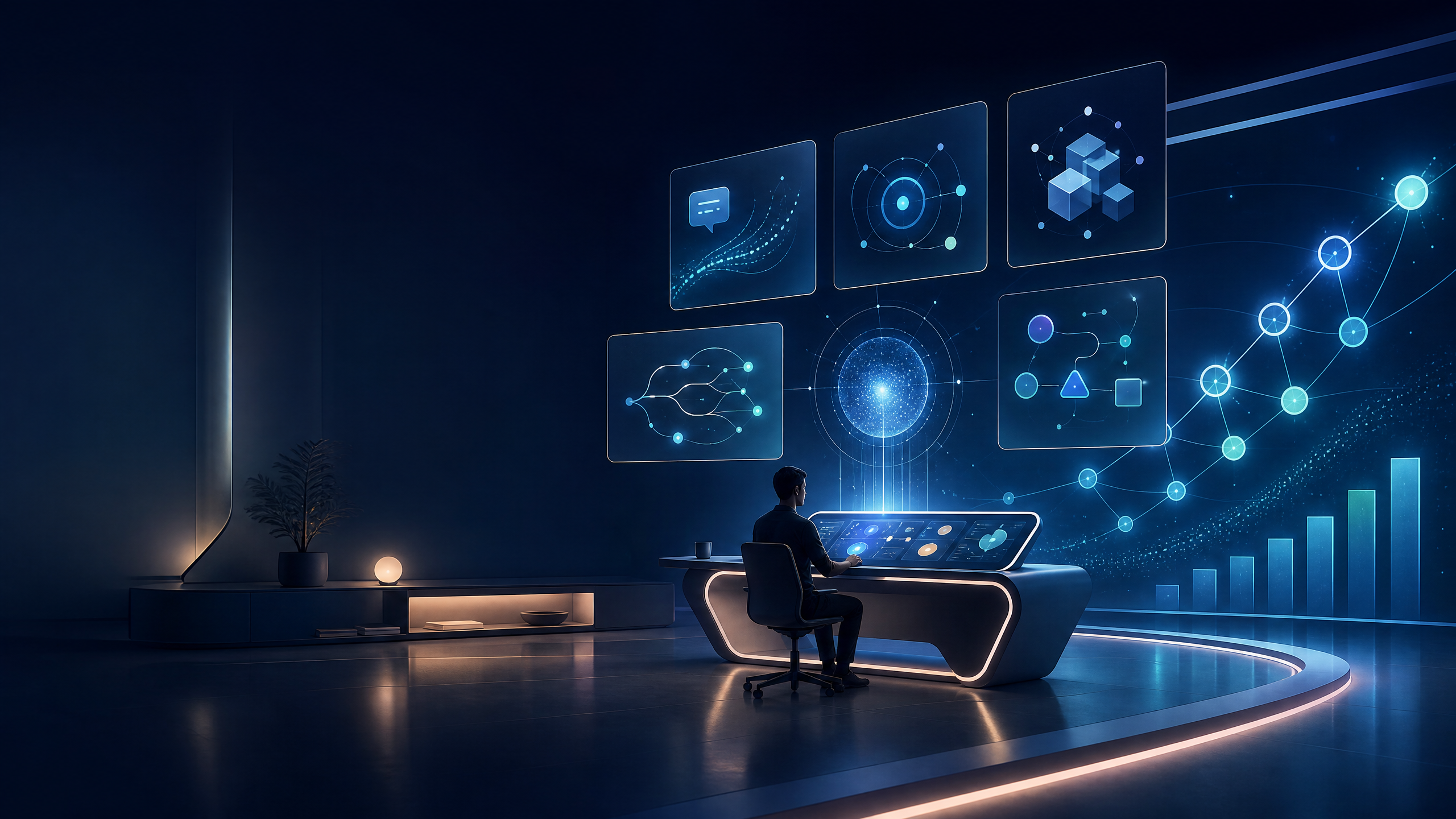 Talento humano trabajando con inteligencia artificial