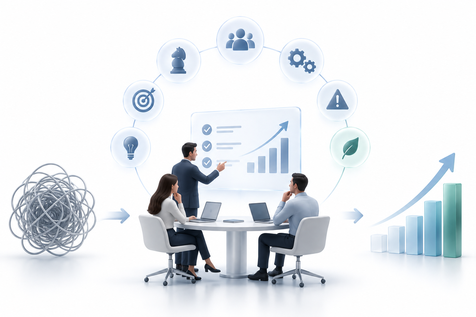 Equipo trabajando en una sesión de consultoría